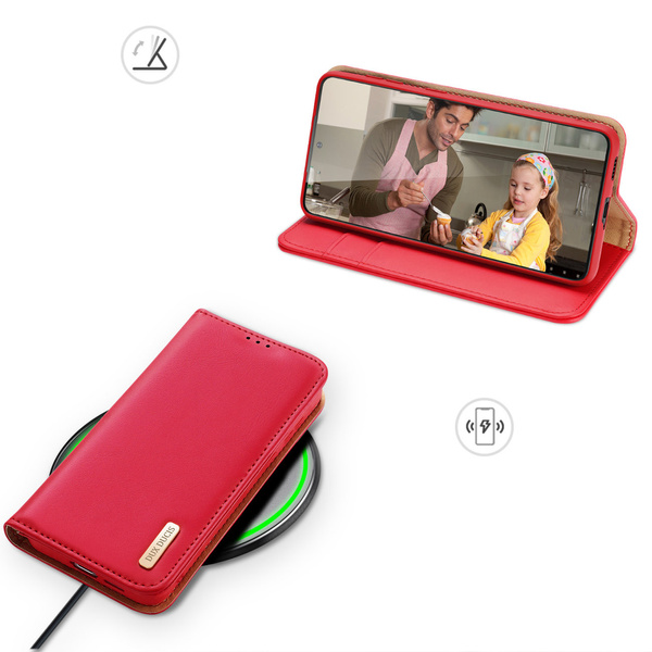 DUX DUCIS HIVO CASE FOR SAMSUNG GALAXY S23 FLIP COVER WALLET STAND RFID BLOCKING RED