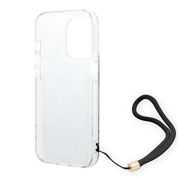 Guess GUOHCP14LH4STW iPhone 14 Pro 6,1" brązowy/brown hardcase 4G Print Strap