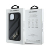 KARL LAGERFELD KLHCP13MPQDSMGK IPHONE 13 6.1" BLACK/BLACK HARDCASE DIAGONAL QUILTED SCRIPT