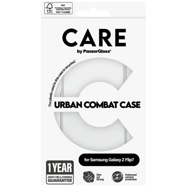 Etui CARE by PanzerGlass Flagship Urban  Combat do Samsung Galaxy Z Flip7 przezroczysty