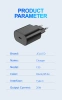 JELLICO wall charger C35 PD 25W 1xUSB-C + cable USB-C - USB-C Black
