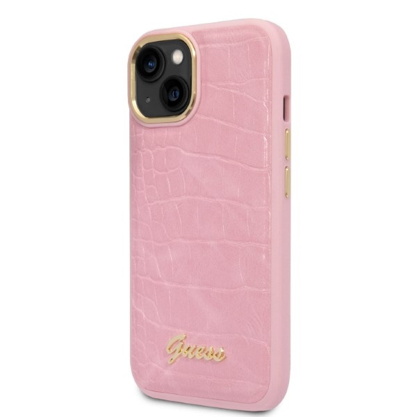 Guess GUHCP14MHGCRHP iPhone 14 Plus / 15 Plus 6.7" różowy/pink hardcase Croco Collection