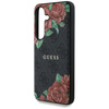 Etui Guess Leather 4G Flowers Print      Metal Classic Logo MagSafe Samsung Galaxy S25 czarny