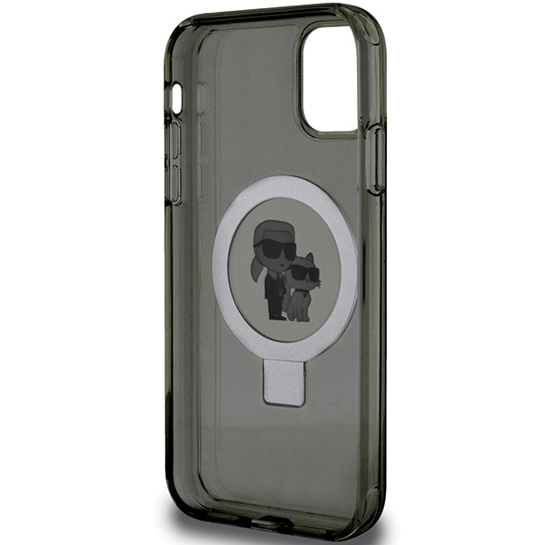 Etui Karl Lagerfeld Ring Stand Karl&Choupettte MagSafe na iPhone 11 / Xr - czarne