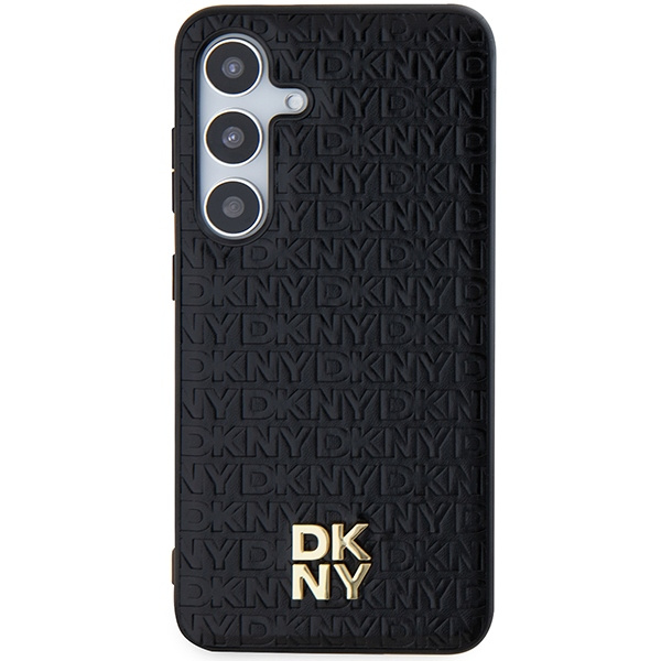DKNY DKHMS24SPSHRPSK S24 S921czarny/black hardcase Leather Pattern Metal Logo MagSafe