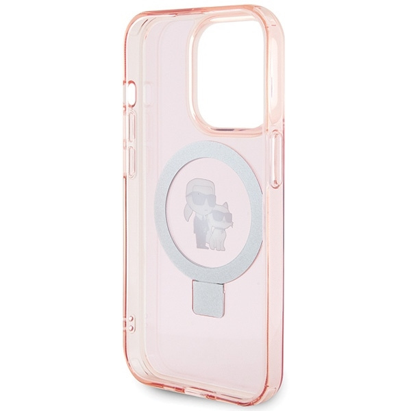 Karl Lagerfeld KLHMP15LHMRSKCP iPhone 15 Pro 6.1" pink/pink hardcase Ring Stand Karl&amp;Choupette MagSafe