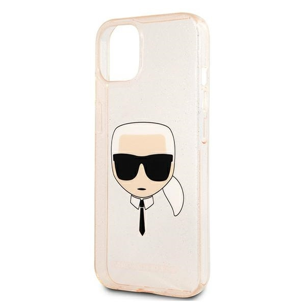 KARL LAGERFELD KLHCP13SKHTUGLGO IPHONE 13 MINI 5,4" ZŁOTY/GOLD HARDCASE GLITTER KARL`S HEAD