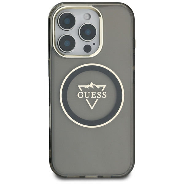 Etui Guess IML Metal Mountain Logo       MagSafe do iPhone 16 Pro Max czarny
