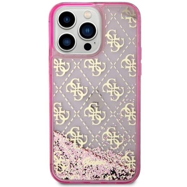 Guess GUHCP14XLC4PSGP iPhone 14 Pro Max6.7" różowy/pink hardcase Liquid Glitter 4G Transculent