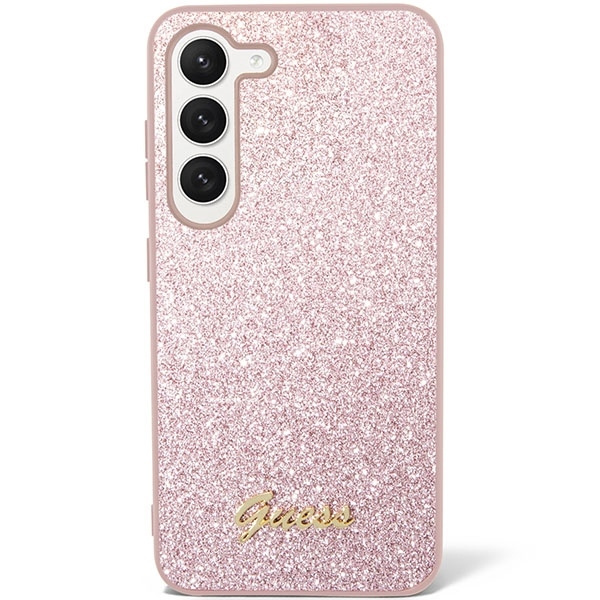 GUESS GUHCS23SHGGSHP S23 S911 PINK/PINK HARD CASE GLITTER SCRIPT