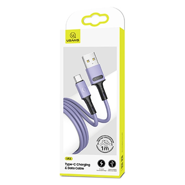 USAMS KABEL U52 USB-C 2A FAST CHARGE 1M PURPUROWY/PURPLE SJ436USB04 (US-SJ436)