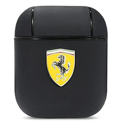 Etui Ferrari On Track Leather na AirPods 1/2 - czarne