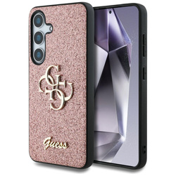Etui Guess Fixed Glitter Big 4G Metal    Logo do Samsung Galaxy S25 różowy