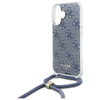 Guess GUHCP16SHC4SEB iPhone 16 6.1"      niebieski/blue hardcase Crossbody Cord 4G Print