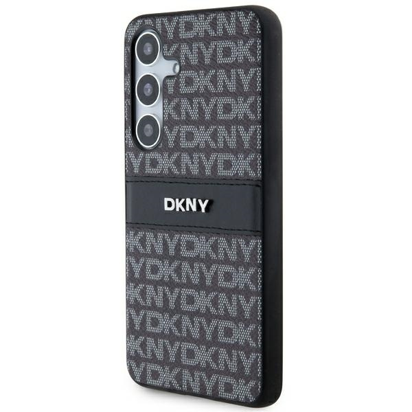 DKNY DKHCS24MPRTHSLK S24+ S926 czarny/black hardcase Leather Mono Stripe & Metal Logo