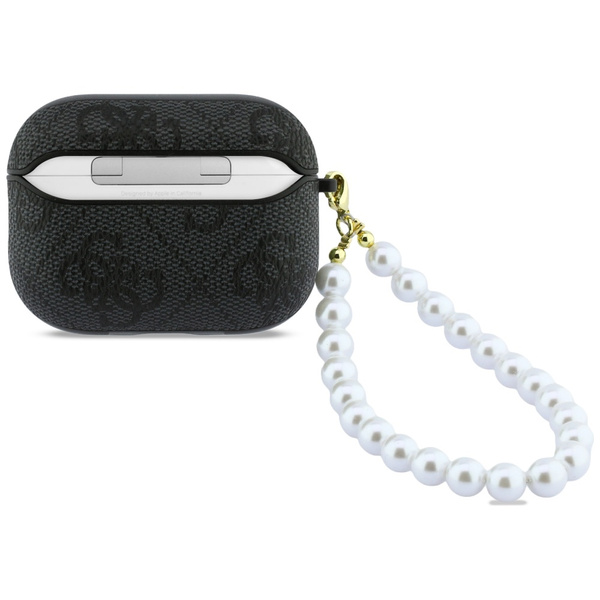 Etui Guess 4G Pearl Strap do AirPods Pro 3 czarny