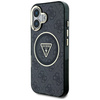 Etui Guess IML Metal Glitter 4G Circle   Triangle MagSafe do iPhone 16 czarny