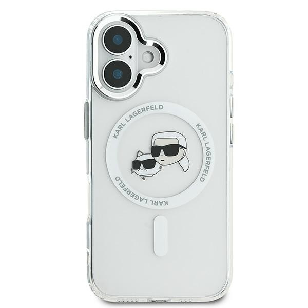 Karl Lagerfeld KLHMP16MHLSKCH iPhone Plus 6.7" biały/white hardcase IML Metal Karl&Choupette Head MagSafe
