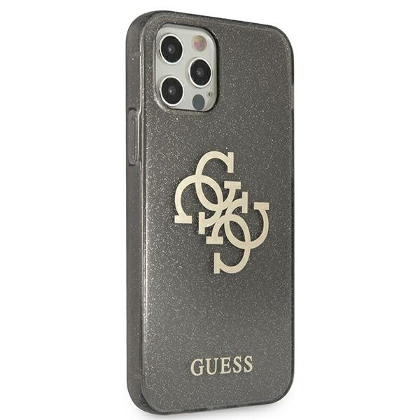 Guess GUHCP12LPCUGL4GBK iPhone 12 ProMax 6,7" czarny/black hard case Glitter 4G Big Logo