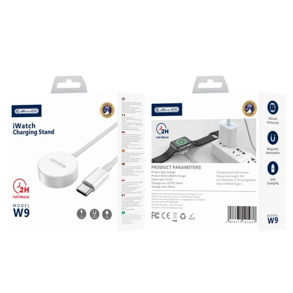 JELLICO kabel W9 USB-C - Apple Watch 3W 1M Biały