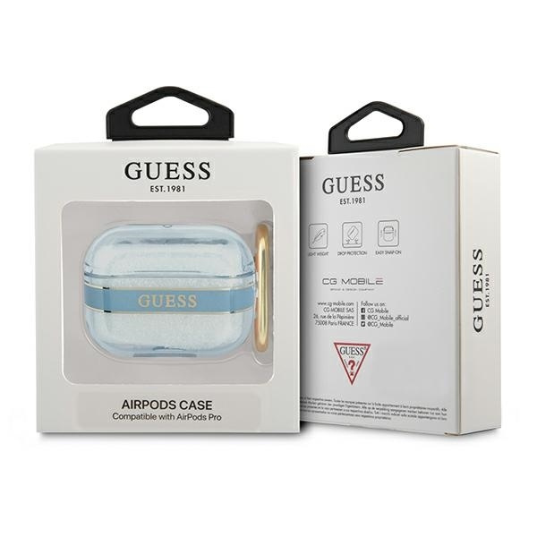 GUESS  GUAPHHTSB AIRPODS PRO COVER NIEBIESKI/BLUE STRAP COLLECTION