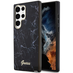 GUESS GUHCS23LPCUMAK S23 ULTRA S918 BLACK/BLACK HARDCASE MARBLE