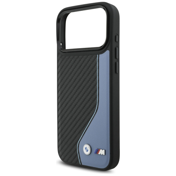 Etui BMW M Carbon Logo MagSafe do iPhone 17 Pro Max niebieski