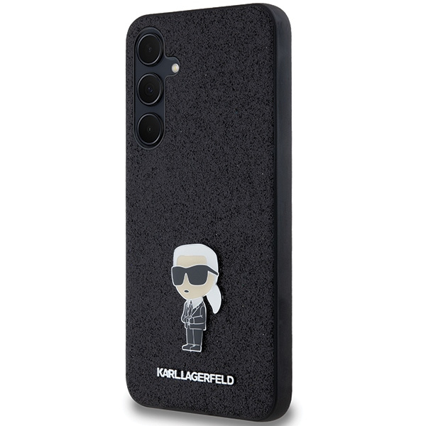 KARL LAGERFELD KLHCSA55GKNPSK A55 A556 BLACK/BLACK HARDCASE FIXED GLITTER IKONIK LOGO METAL PIN