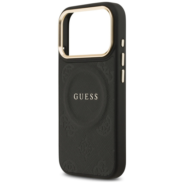 Etui Guess Peony Hot Stamp MagSafe do    iPhone 17 Pro czarny