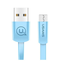 USAMS KABEL PŁASKI U2 MICROUSB 1,2M NIEBIESKI/BLUE SJ201MIC04 (US-SJ201)