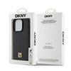 DKNY DKHMP15LPSHRPSK iPhone 15 Pro6.1" czarny/black hardcase Leather Pattern Monogram Metal Logo MagSafe
