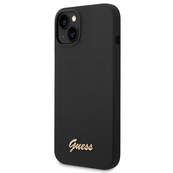 Guess GUHCP14MSLSMK iPhone 14 Plus / 15 Plus 6.7" czarny/black hard case Silicone Vintage Gold Logo