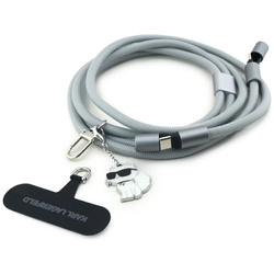 Uniwersalna smycz kabel Karl Lagerfeld   CBDY Choupette Charm USB-C/USB-C czarny