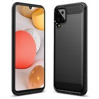 CARBON CASE FLEXIBLE COVER CASE FOR SAMSUNG GALAXY A12 / GALAXY M12 BLACK