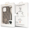 Guess GUHCP14LP4TDSCPW iPhone 14 Pro6.1" brązowy/brown hardcase Crossbody 4G Metal Logo