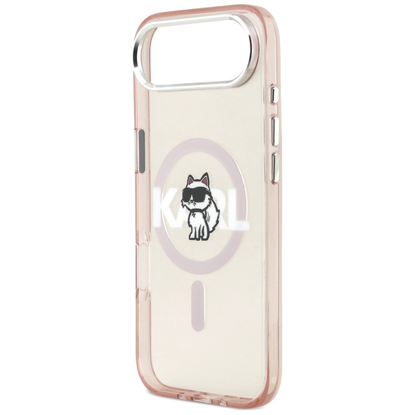 Etui Karl Lagerfeld IML Choupette Sketch Logo MagSafe do iPhone Air różowy