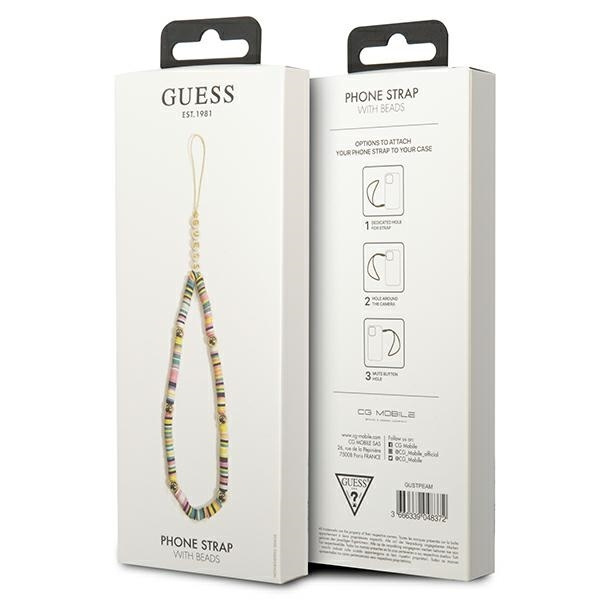 GUESS ZAWIESZKA GUSTPEAM PHONE STRAP WIELOKOLOROWY/MULTICOLOR HEISHI BEADS