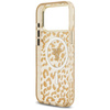 Etui Guess Leopard Glitter MagSafe do iPhone 17 Pro Max brązowy