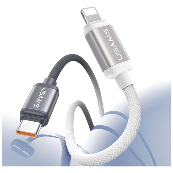 Kabel USAMS Bicolor Series SJ757 PD 30W  USB-C/Lightning 1.2m czarno biały