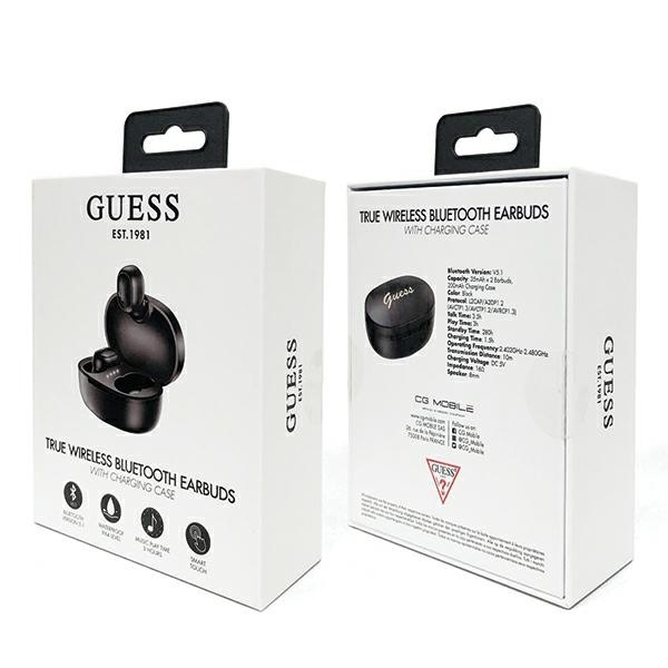 Guess słuchawki Bluetooth GUTWST30BKTWS + stacja dokująca czarny/black
