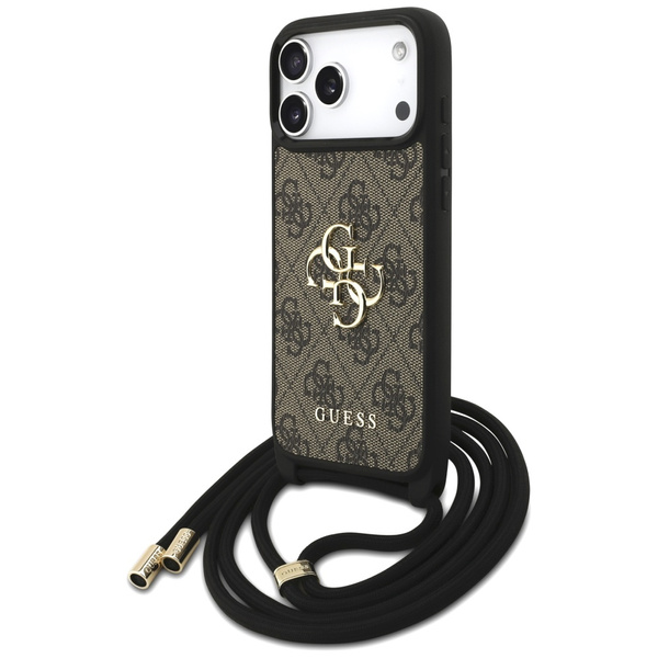 Etui Guess 4G Big Logo Cord Stap         Crossbody do iPhone 17 Pro Max brązowy