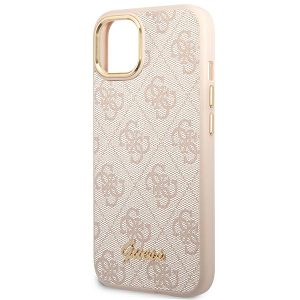 Guess GUHCP14MHG4SHP iPhone 14 Plus/ 15 Plus 6.7" różowy/pink hard case 4G Vintage Gold Logo