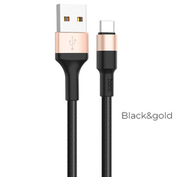 Kabel USB A do USB C Hoco 2A 1 m X26 czarno złoty