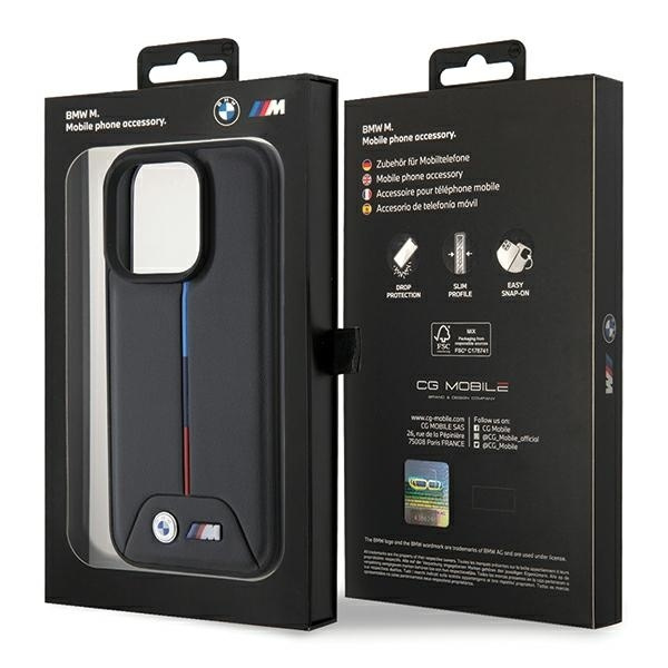 Etui BMW Quilted Tricolor na iPhone 15 Pro - czarne