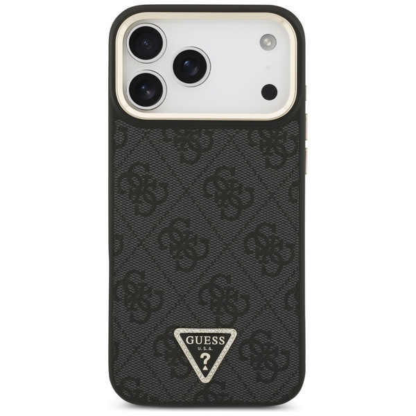 Etui Guess 4G Triangle Logo MagSafe do   iPhone 17 Pro Max czarny złoty