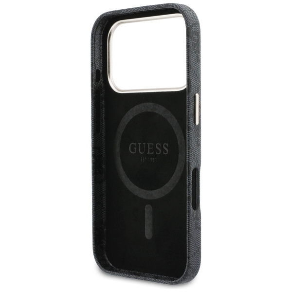 Etui Guess 4G Script MagSafe do iPhone   17 Pro Max czarny