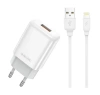 JELLICO ładowarka sieciowa EU01 2.4A 12W 1xUSB + kabel Lightning Biały