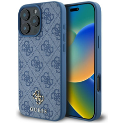 Etui Guess HC PU 4G Small 4G and Classic do iPhone 16 Pro Max MagSafe niebieski