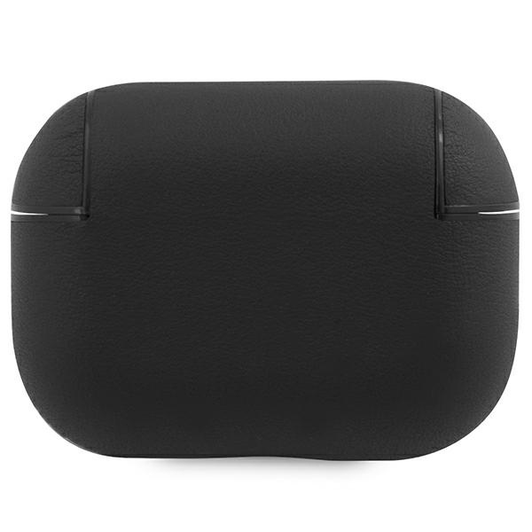 BMW BMAP2SSLBK AirPods Pro 2 (2022/2023) cover czarny/black Geniune Leather Silver Logo
