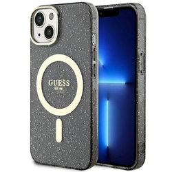 Guess GUHMP14SHCMCGK iPhone 14 / 15 / 136.1" czarny/black hardcase Glitter Gold MagSafe
